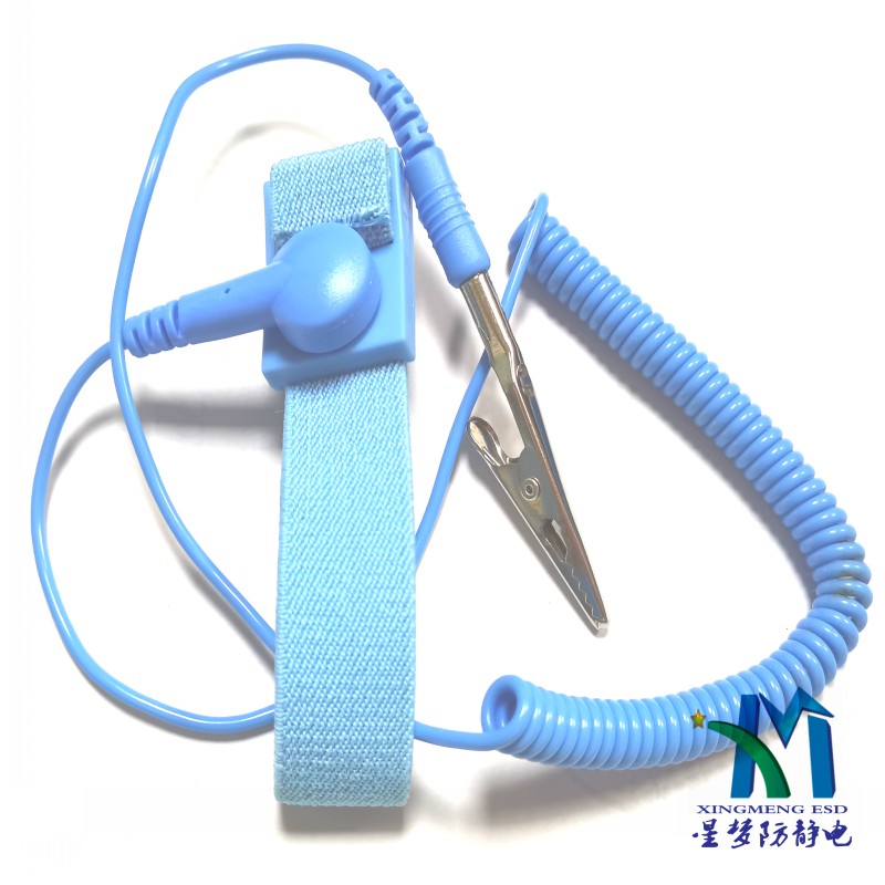 防靜電手腕帶 藍(lán)色PU白紗防靜電手腕帶